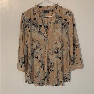 Floral Peach/Beige Women's Top